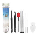Baseline Solving 3D Printer Nozzle and Cleaning Tool Kit - 15 Pcs 0.4mm MK8 Extruder Nozzle Print Head, 10 Pcs 0.4mm Stainless Steel Needles with Container with Anti-Static Tweezers