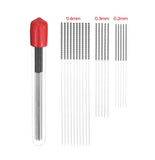 Baseline Solving 3D Printer Nozzle and Cleaning Tool Kit - 15 Pcs 0.4mm MK8 Extruder Nozzle Print Head, 10 Pcs 0.4mm Stainless Steel Needles with Container with Anti-Static Tweezers