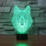 FS-3242 Animals Wolf 3D Night Light Touch Table Desk Lamps, FULLSU 7 Color Changing Lights 3d led lamp