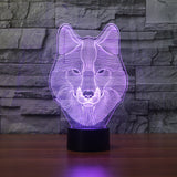FS-3242 Animals Wolf 3D Night Light Touch Table Desk Lamps, FULLSU 7 Color Changing Lights 3d led lamp