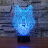 FS-3242 Animals Wolf 3D Night Light Touch Table Desk Lamps, FULLSU 7 Color Changing Lights 3d led lamp