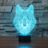 FS-3242 Animals Wolf 3D Night Light Touch Table Desk Lamps, FULLSU 7 Color Changing Lights 3d led lamp