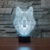 FS-3242 Animals Wolf 3D Night Light Touch Table Desk Lamps, FULLSU 7 Color Changing Lights 3d led lamp