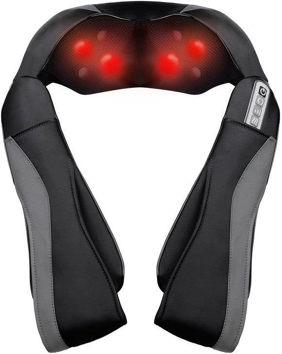 Heat Deep Kneading Tissue Massage for Muscles Pain Relief Relax Shiatsu Neck Shoulder Massager
